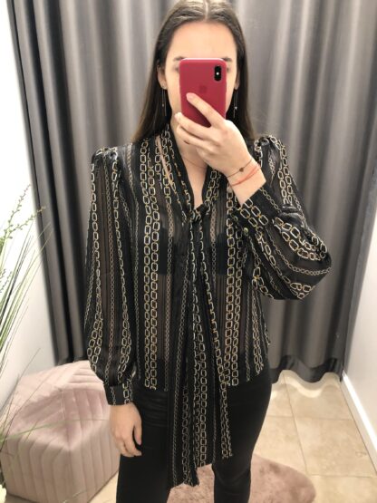 Elegancka bluzka koszula Coba z wiązaniem - obrazek 3