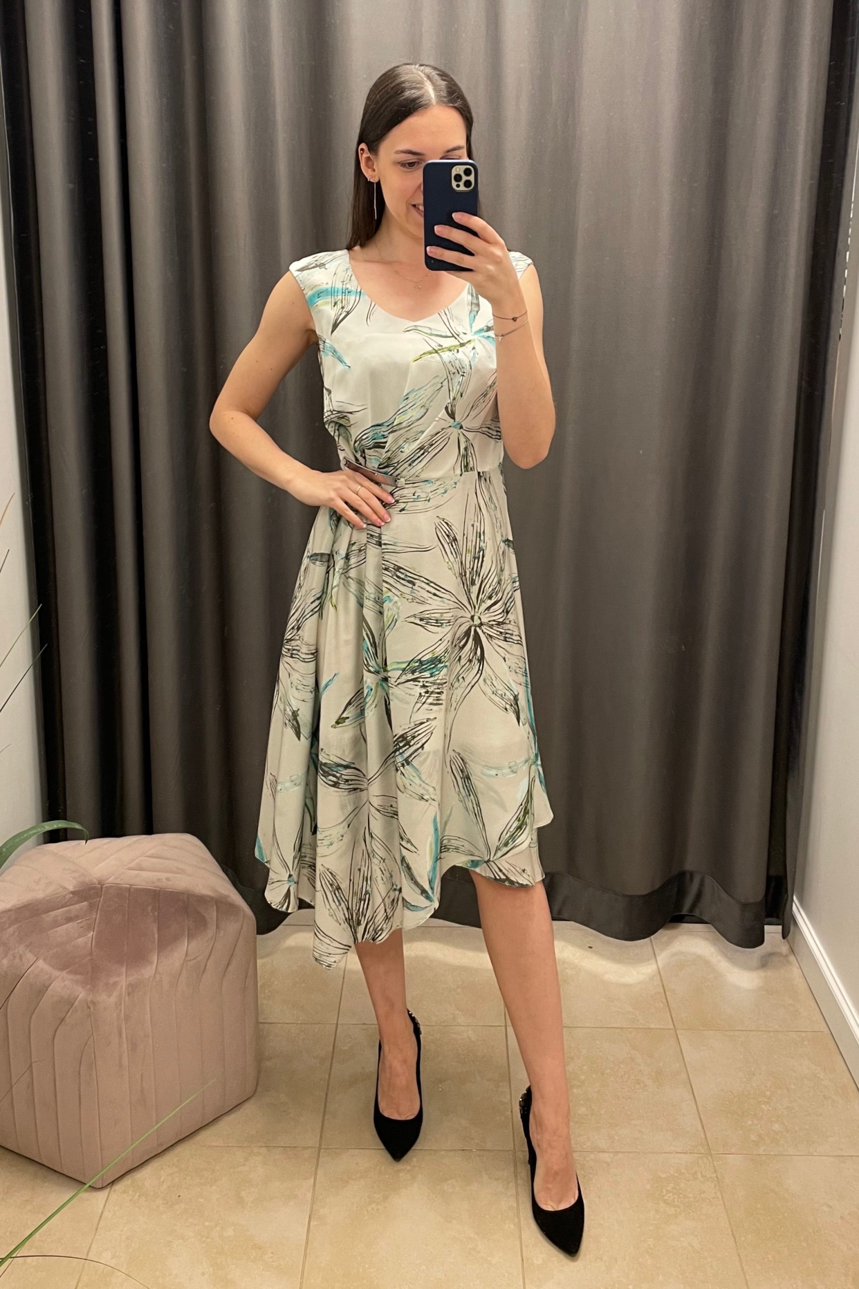 Sukienka Flori - ecru w kwiaty - obrazek 3