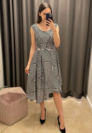 Sukienka Stripes - biało-czarna