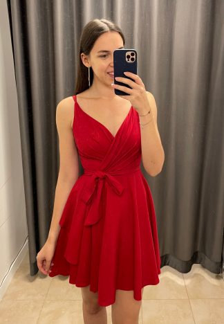 Sukienka Paula - czerwona z połyskiem