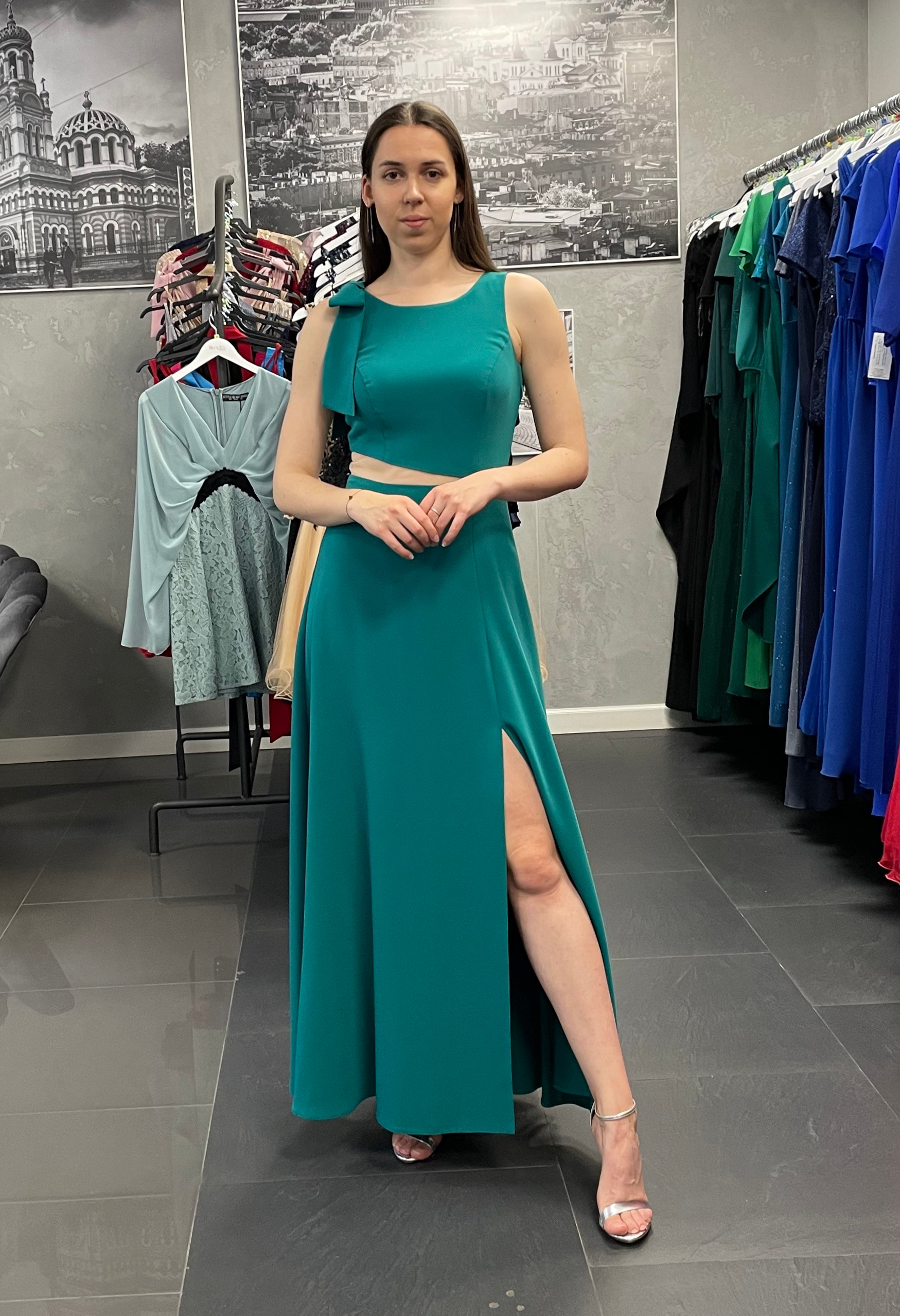 Sukienka Monica - szmaragdowa zieleń - obrazek 3