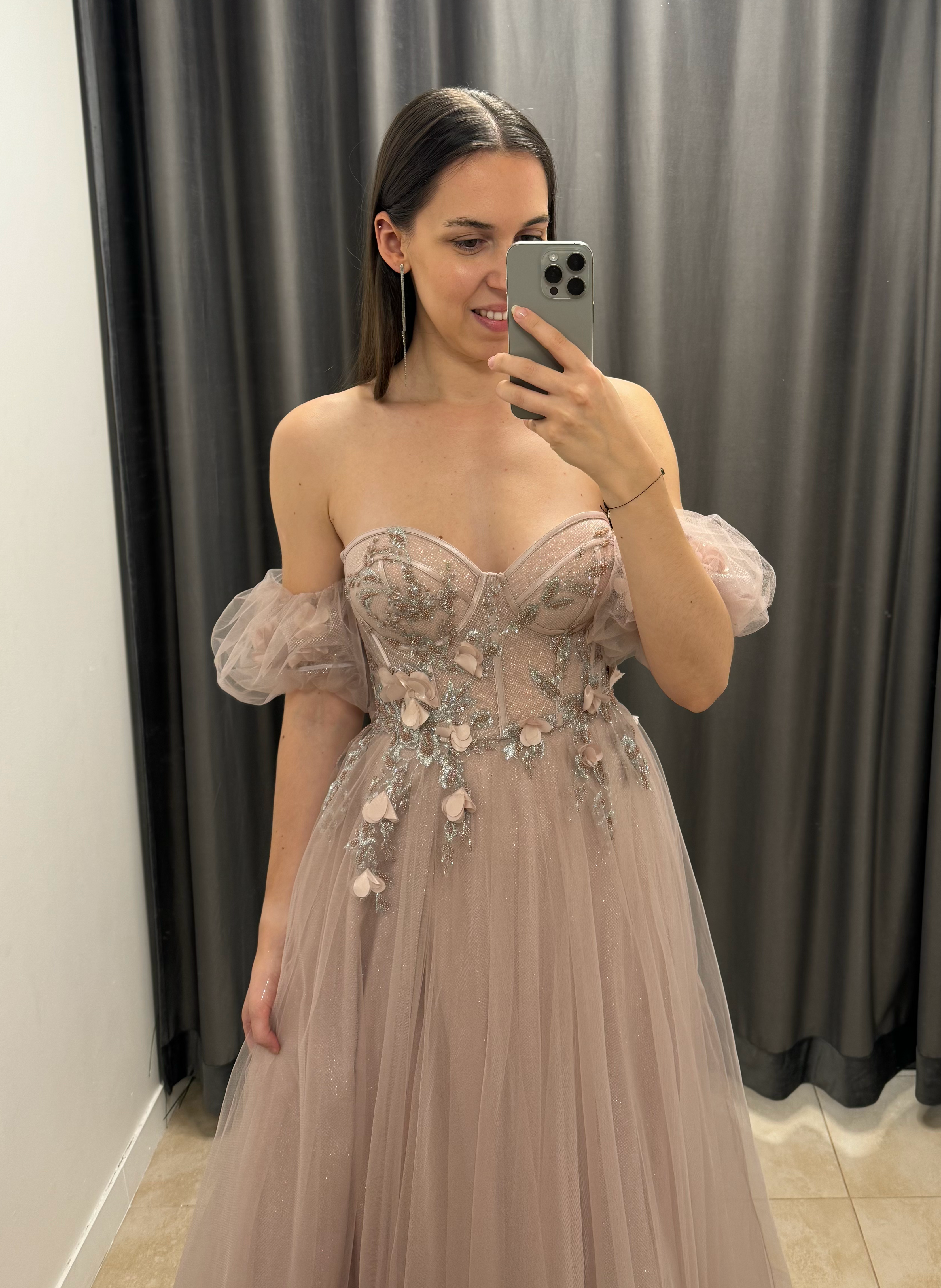 Sukienka Crystal - pudrowy róż - obrazek 2