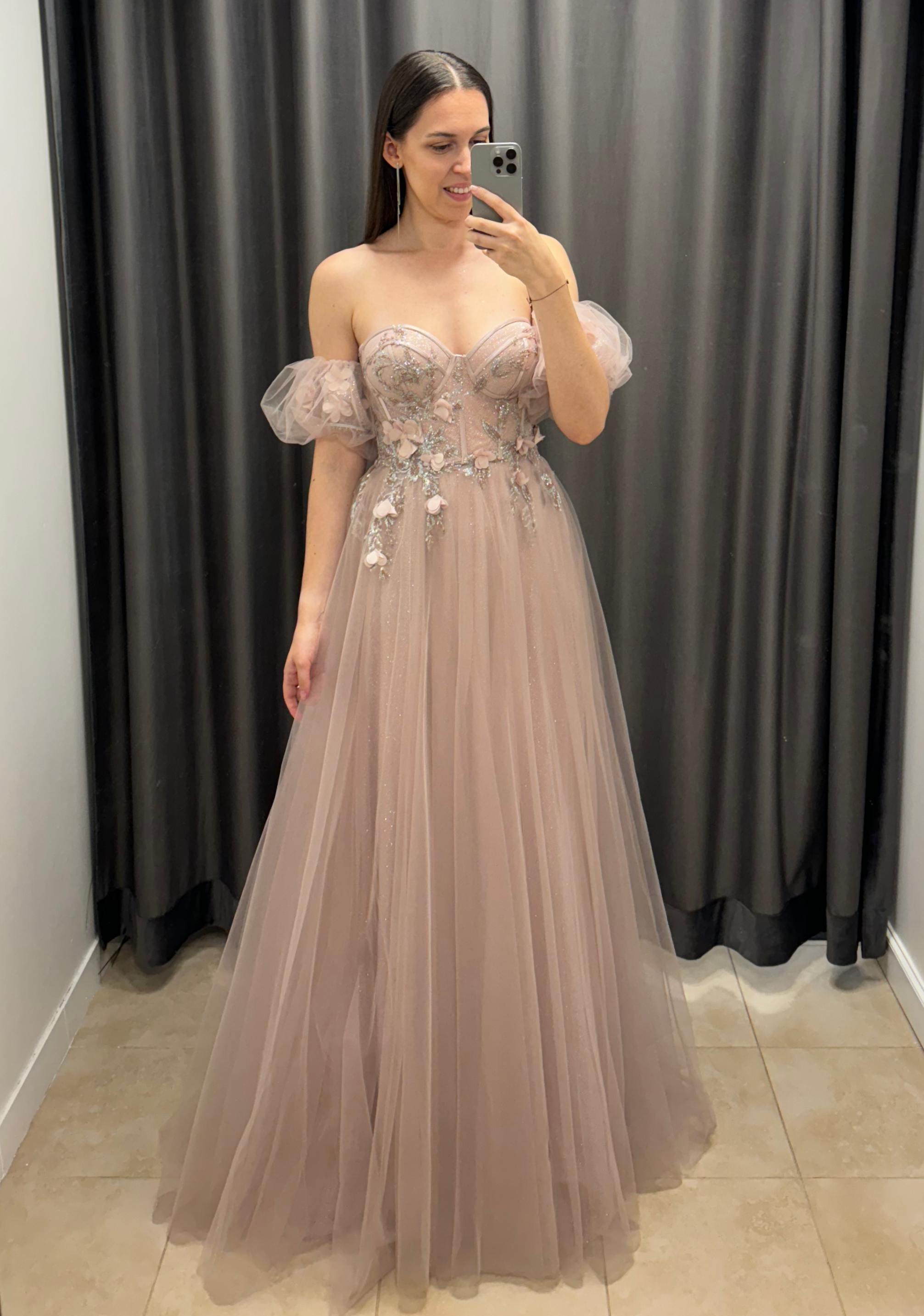 Sukienka Crystal - pudrowy róż - obrazek 3