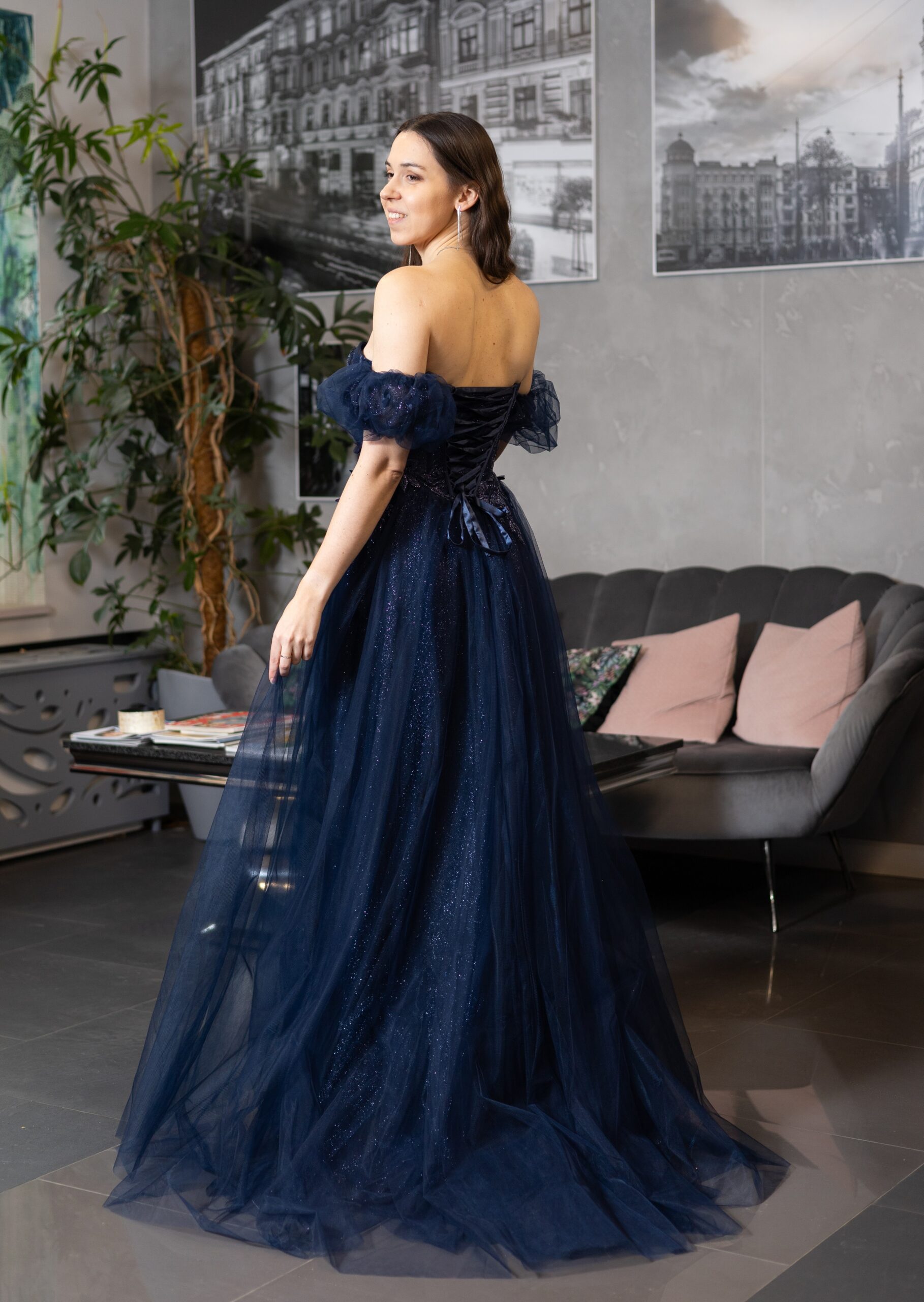 Sukienka Crystal - granatowa - obrazek 4