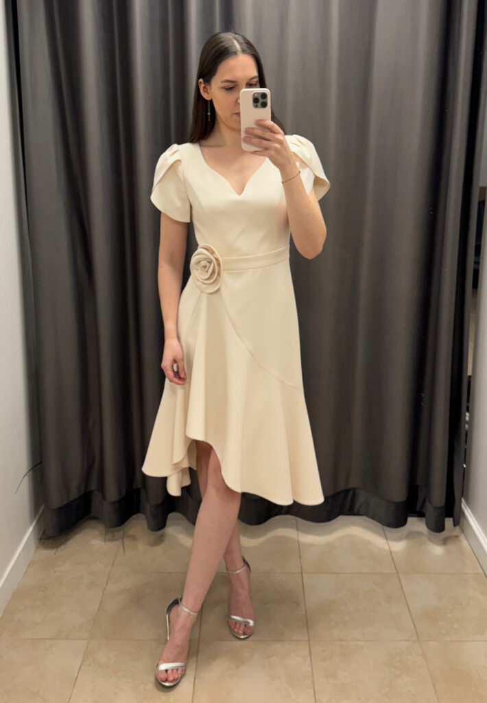 Sukienka Valentina Rose midi - kremowa / waniliowy beż