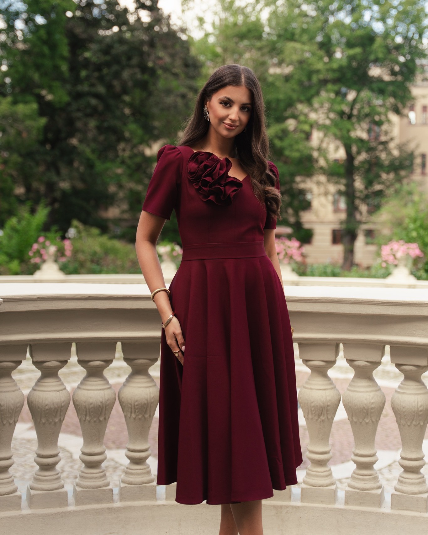 Sukienka Rubi - bordowa - obrazek 2