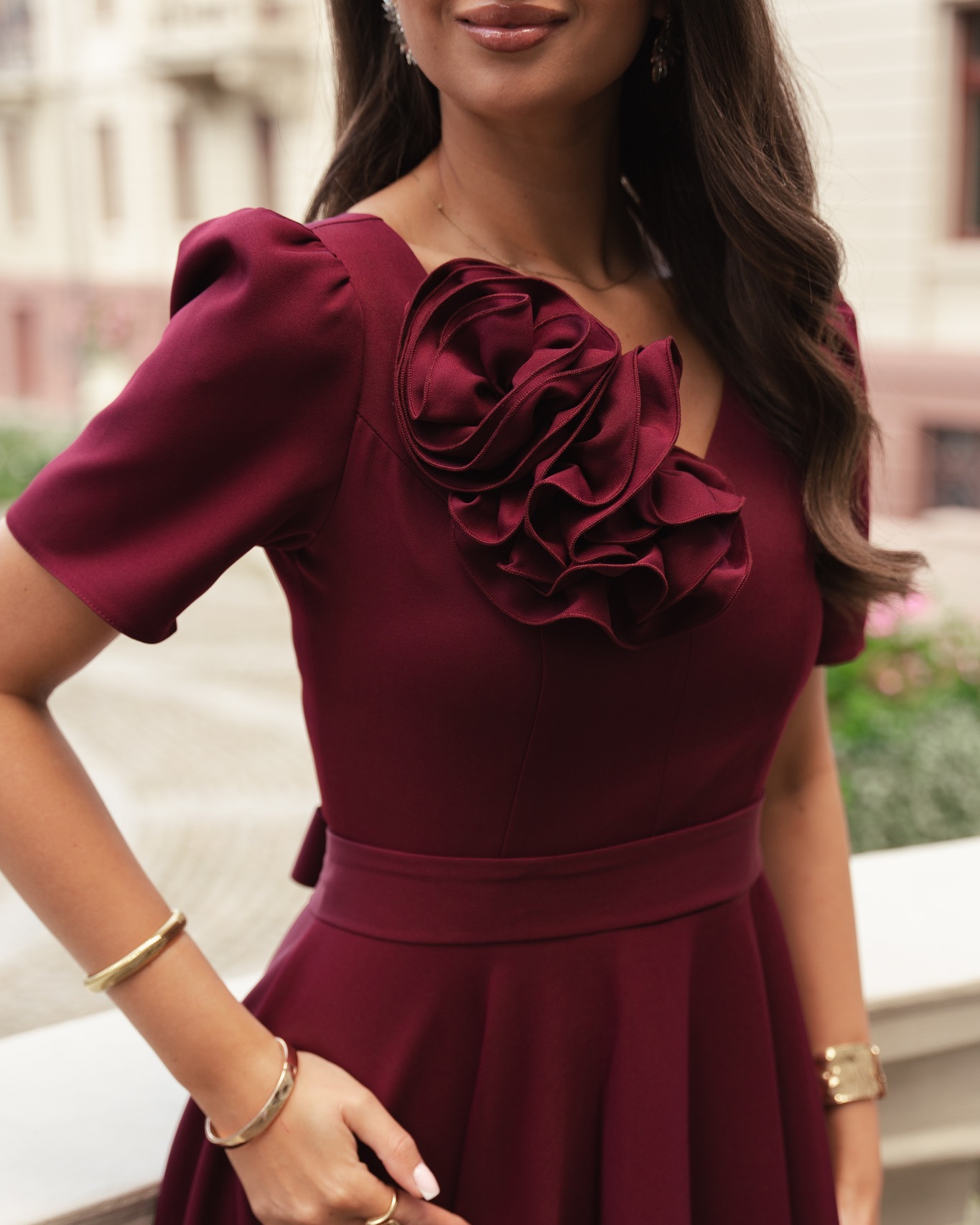 Sukienka Rubi - bordowa - obrazek 3