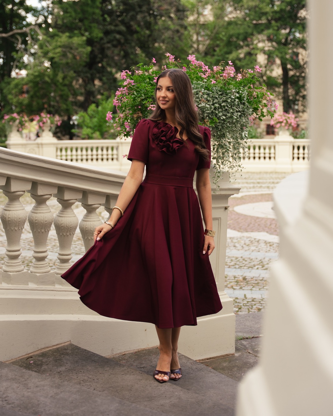 Sukienka Rubi - bordowa - obrazek 4