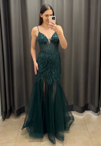 Sukienka Margarita - butelkowa zieleń