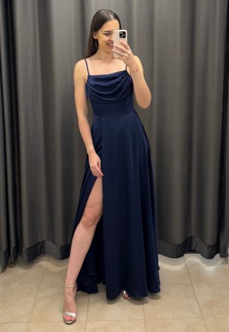 Sukienka Rochel Satin - granatowa