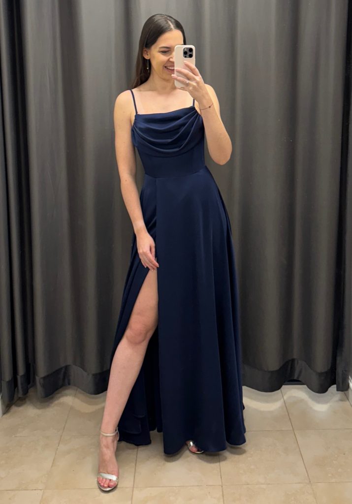 Sukienka Rochel Satin - granatowa