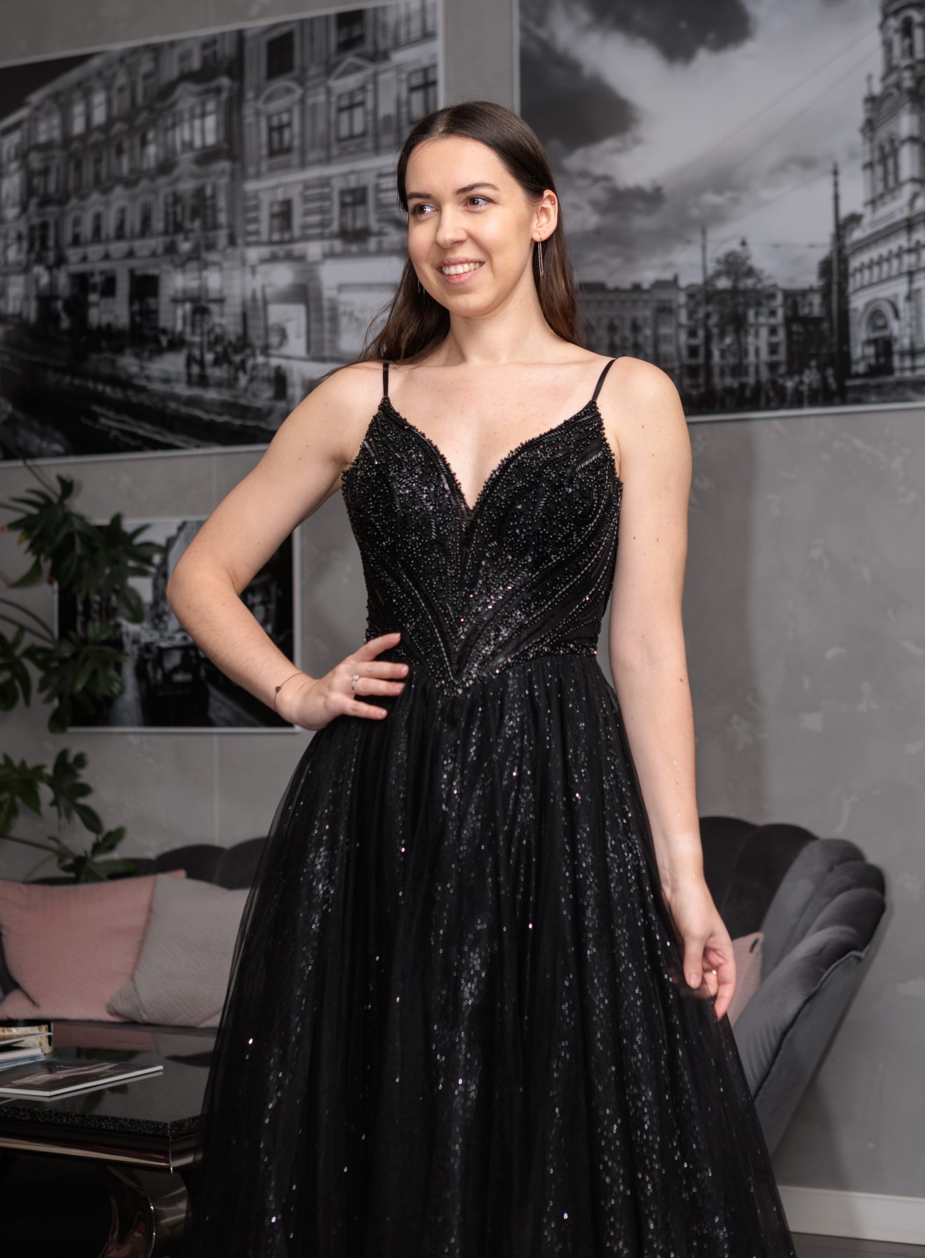 Sukienka Perla - czarna - obrazek 3