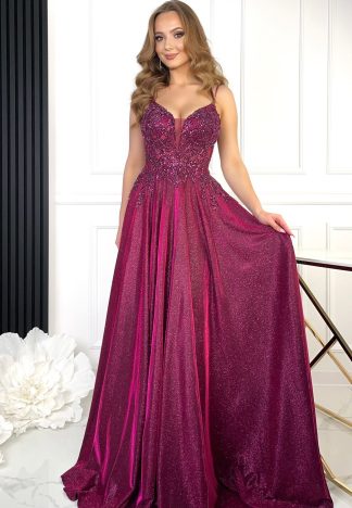 Sukienka Michalina - śliwka / fiolet