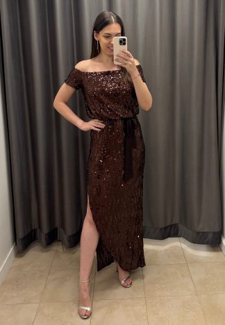 Sukienka Chicago - brązowa