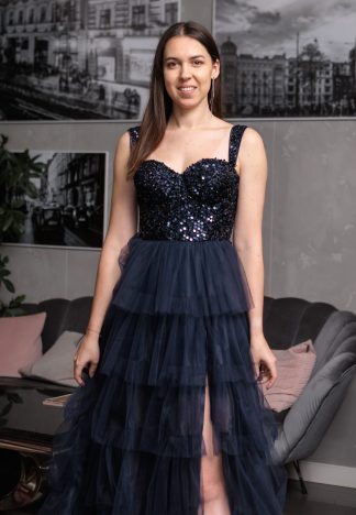 Sukienka Carmen - granatowa