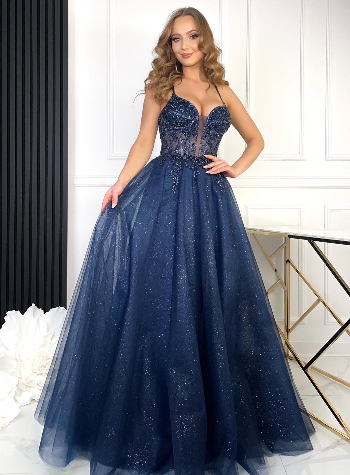 Sukienka Princess - granatowa - obrazek 6