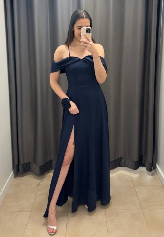 Sukienka Silla II - granatowa z błyskiem