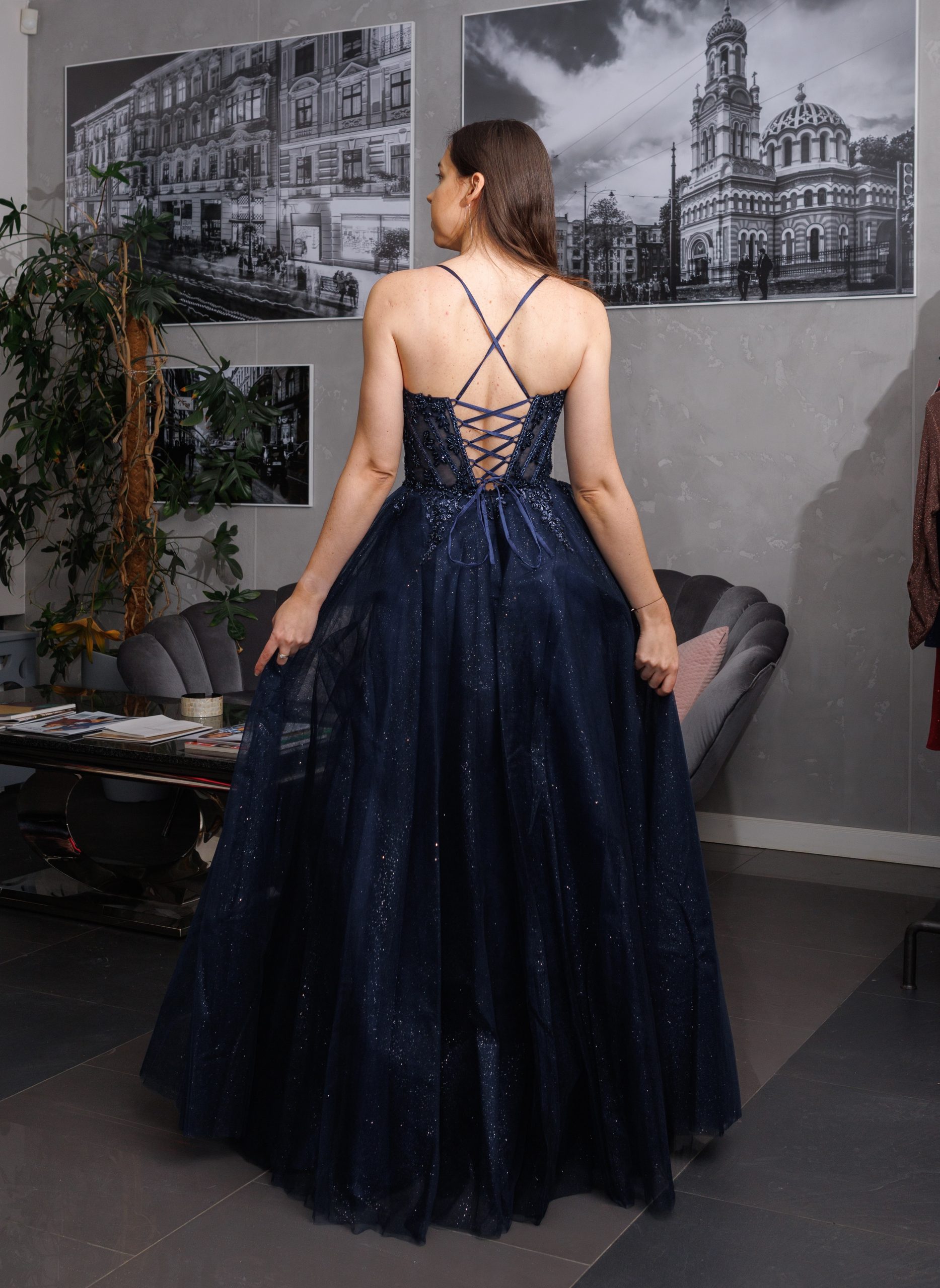 Sukienka Princess - granatowa - obrazek 5