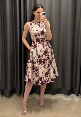 Sukienka Carmi - beżowa w róże